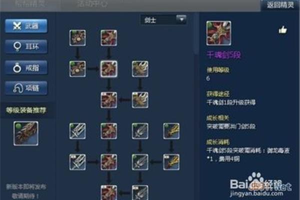 剑灵武器的成长规律:50级装备成长更好