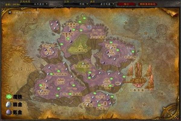 魔兽世界80级采矿路线,诺森德采矿路线