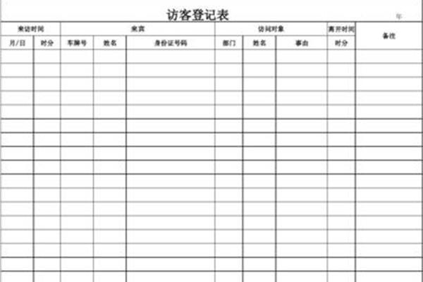 酒店访客登记表一式两份公安局系统内能查到