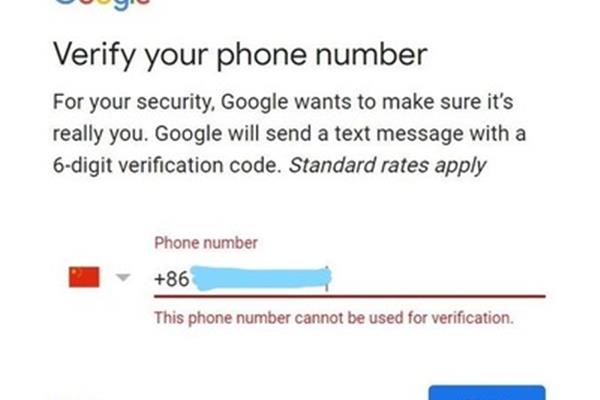 谷歌注册手机无法验证